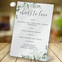 Eucalyptus Greenery Wedding Drinks Menu Pedestal Sign