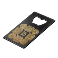 Personalized Celtic Knotwork Cross Credit Card Bottle Opener