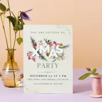 Cream Minimalist Christmas Party Invitation