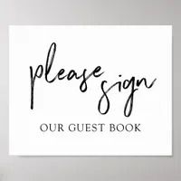 Wedding Guest Book Sign Typography | Black