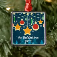 Retro Colorful Christmas Ornaments Design