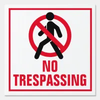 12" x 12" No Trespassing Yard Sign