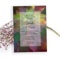 Fall Oak Leaf Hydrangea Couples Wedding Shower Invitation