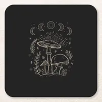 Goblincore Aesthetic Academia Cottagecore Mushroom Square Paper Coaster