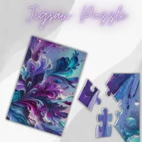 Beautiful Turquoise & Pink Abstract Pattern | Jigsaw Puzzle