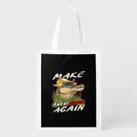 Funny Make Amerigator Again Donald Parody American Grocery Bag