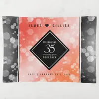 Elegant 35th Coral Wedding Anniversary Celebration Trinket Tray