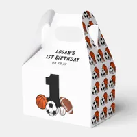 1 Ball Sports Theme Boy’s 1st Birthday Favor Boxes