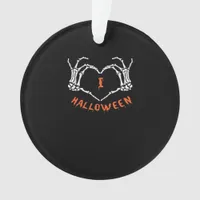 Slogan  Halloween. Heart Gesture Made Of Skeleton  Ornament
