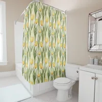 Watercolor Style Yellow Tulips All-over Print Shower Curtain