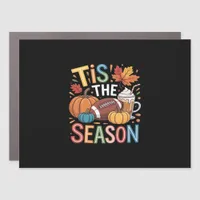 Fall Football Autumn Pumpkin Coffee Lover Car Magnet