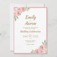 Blush Peony Garden Floral Watercolor Wedding Invitation