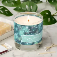 Prettiest Snowflakes Pattern Teal ID846 Scented Candle