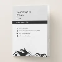Modern Sleek Black & White Client Real Estate Pocket Folder