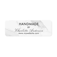 Handmade made by name white marble label