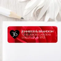 Elegant 36th Rose Wedding Anniversary Celebration Label