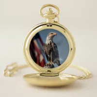 Eagle and American Flag Pocket Watch