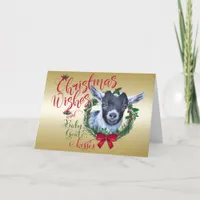 GOAT | Christmas Wishes Baby Goat Kisses Pygmy Holiday Card