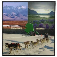 Fairbanks, Alaska Collage Cloth Napkin