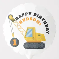 Construction Crane Birthday Party Balloon – Yellow