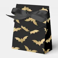 Gold and Black Halloween Bats Favor Boxes