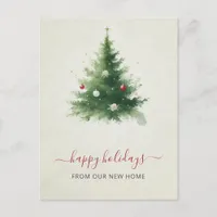 Vintage Christmas Tree Weve Moved Holiday Postcard