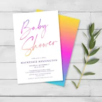 Budget FLYER Rainbow Simple Script Baby Shower