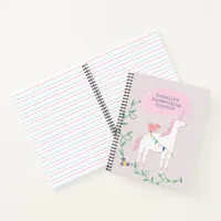 Pretty Pink Unicorn Girl's Handwriting Practice Notebook