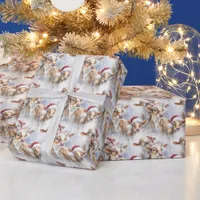 Cow Lovers Christmas Watercolor Sketch Art Wrapping Paper