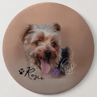 Personalized Yorkshire Terrier Dog Photo  Button