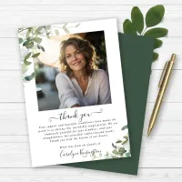 Elegant Watercolor Greenery Funeral Thank You