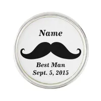 Best Man Mustache Lapel Pin