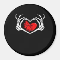 Scary Skeleton Hands And Red Heart Creepy Spooky V Magnet