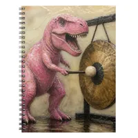 Pink T-Rex Bangs a Gong Notebook