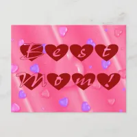 Best Mom in Hearts Postcard