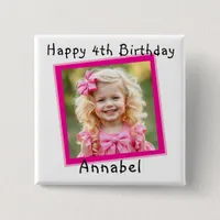 Happy Birthday Personalized Photo Button