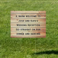 Outdoor Wedding Reception Wood Effect Personalized Sign