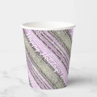 Purple Green Christmas Pattern#28 ID1009 Paper Cups