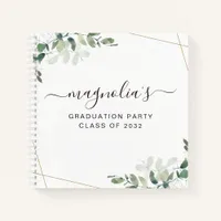 Graduation Eucalyptus Gold Foil Budget Guest Book