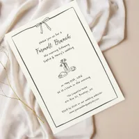Wedding Farewell Brunch Timeless Hand Drawn Invitation