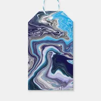 Blue Marble Fluid Art Birthday To and From Gift Tags