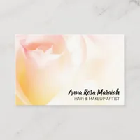 ~* Floral Peach Rose Pastel Flower Business Card