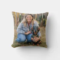 One lucky dachshund mom throw pillow