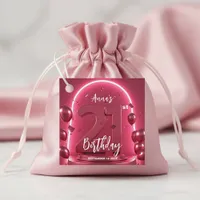 Glam Chic Vibrant Neon Pink 21st Birthday Party Favor Tags
