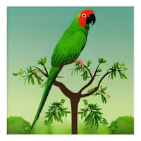 Cute AI Generated Green Parrot Acrylic Print