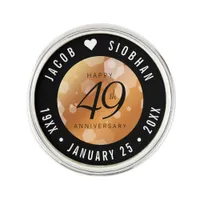 Elegant 49th Copper Wedding Anniversary Lapel Pin