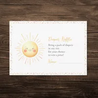 Cute Sunshine Themed Diaper Raffle Baby Shower  Enclosure Card