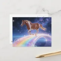 Gorgeous Paint Horse Mare Crosses A Rainbow Bridge Postcard