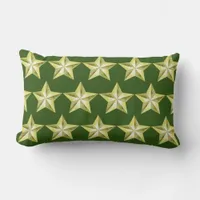 Gold Stars on Green Lumbar Pillow