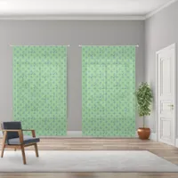 Simple, Blue Anchor Pattern on Green | Sheer Curtains